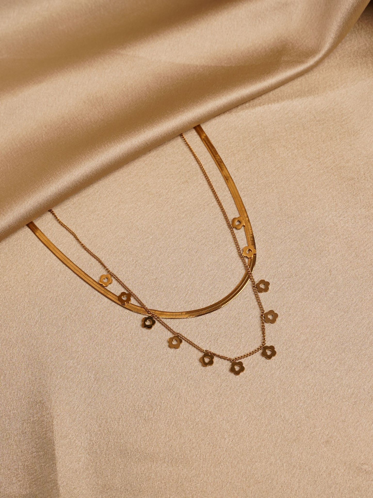 Golden Blossom Layered Necklace