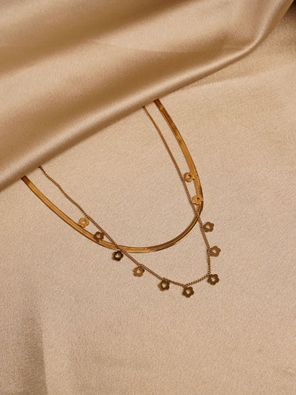 Golden Blossom Layered Necklace