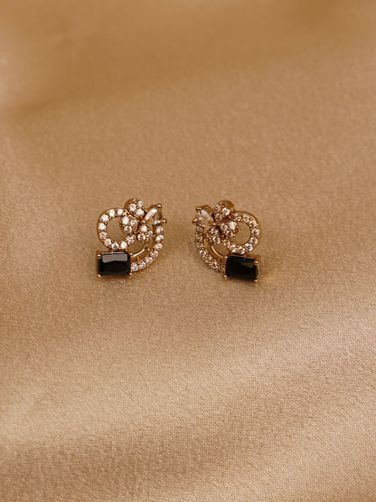 Midnight Bloom Crystal Stud Earrings