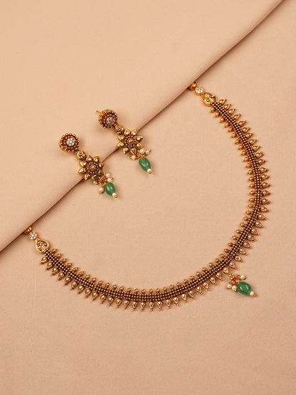 Royal Leafdrop Necklace Set