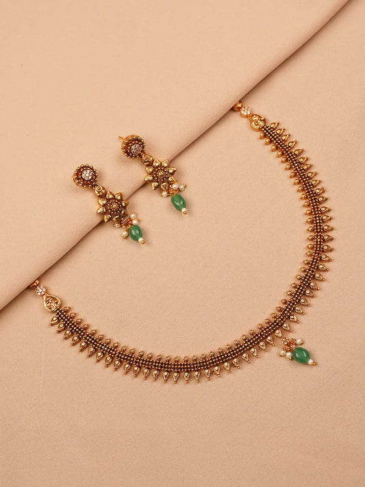 Royal Leafdrop Necklace Set