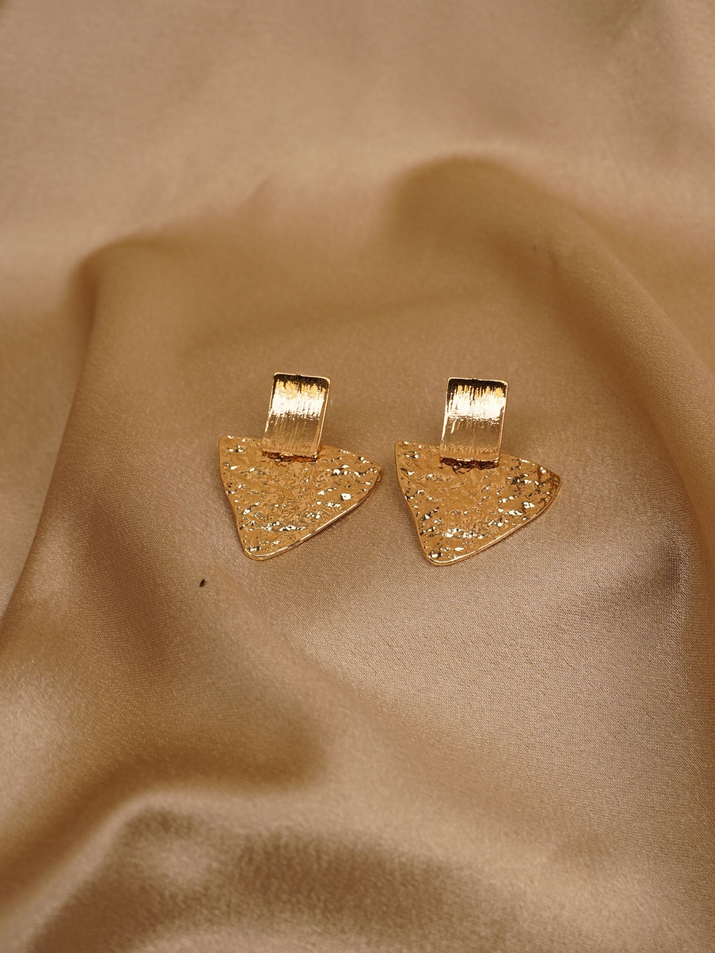 Aurelia Textured Triangle Stud Earrings