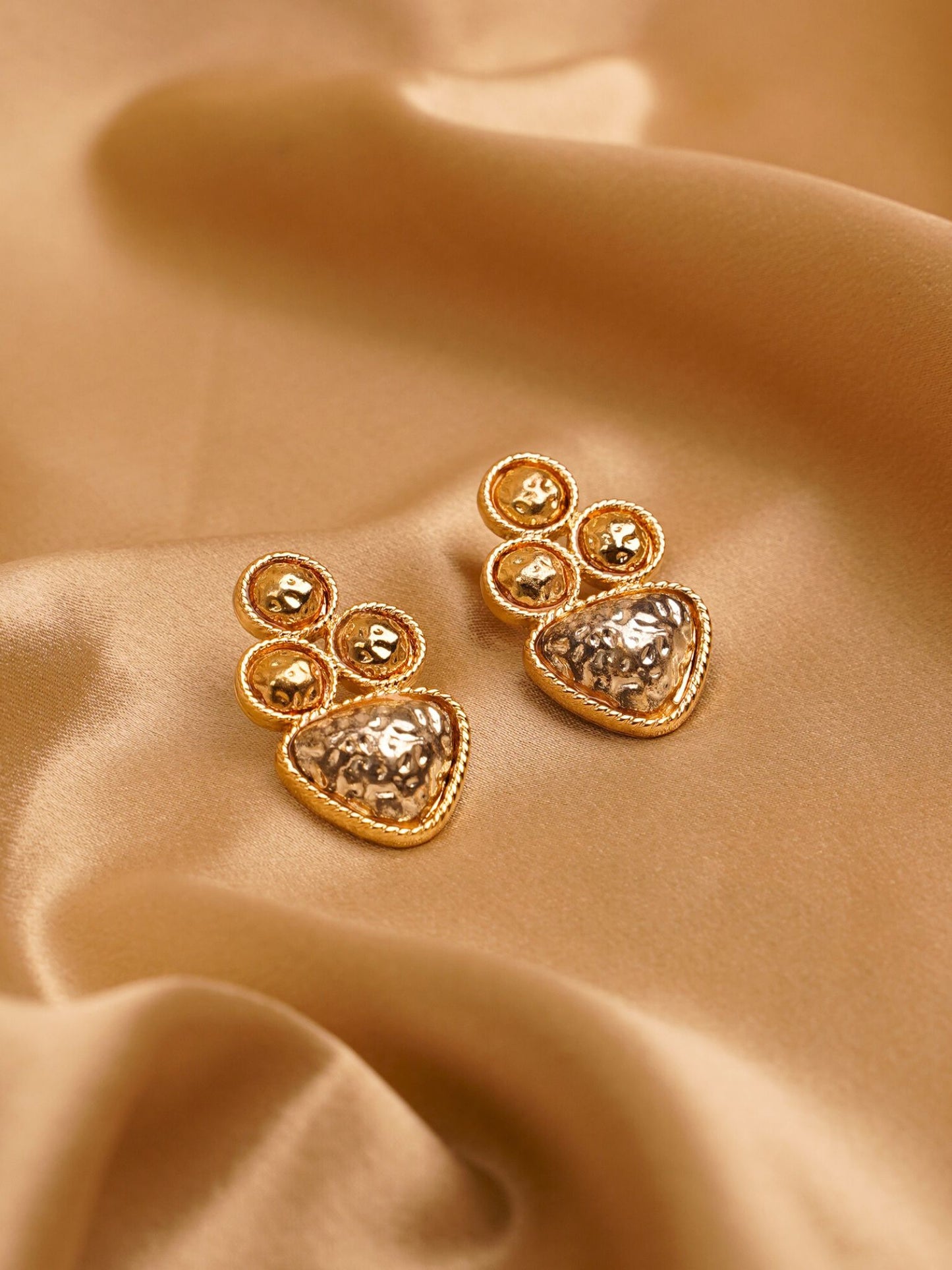 Regal Aura Textured Drop Earrings