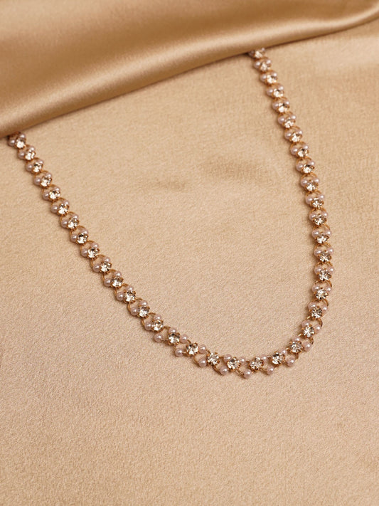Blush Sparkle Pearl Necklace