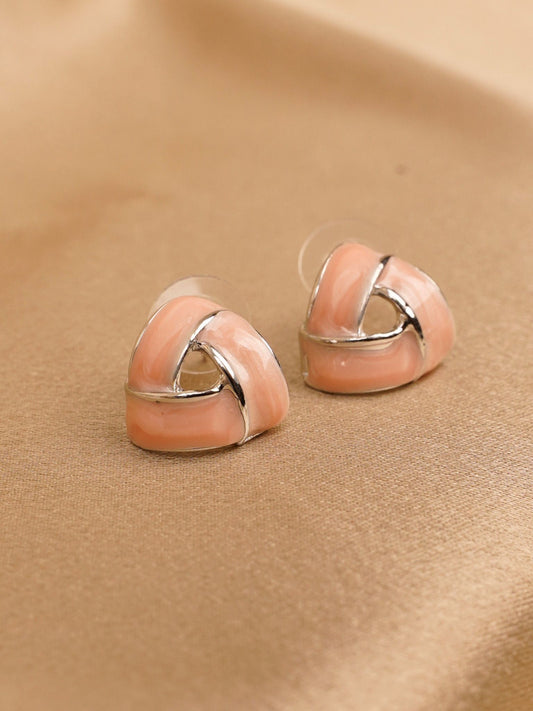 Blush Knot Stud Earrings