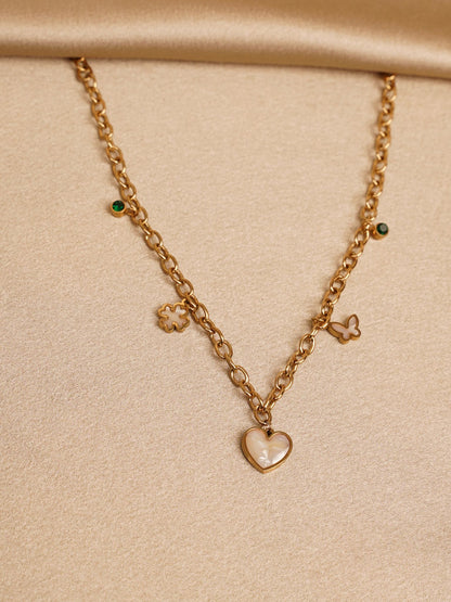 Charm Bloom Heart Necklace