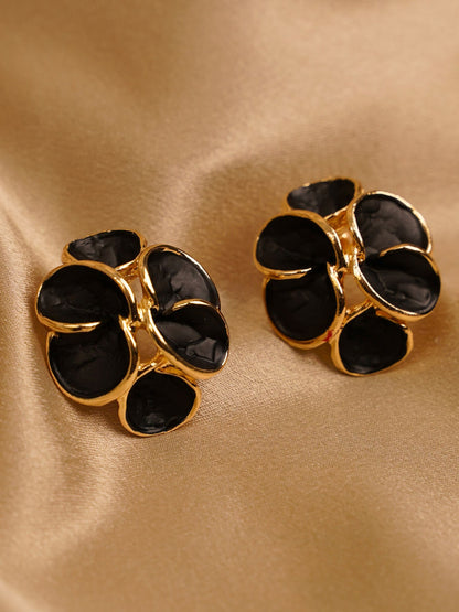 Noir Bloom Statement Stud Earrings