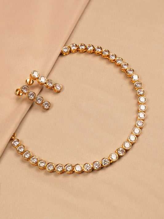 Elegant Solitaire CZ Necklace & Earrings Set with Gold Base