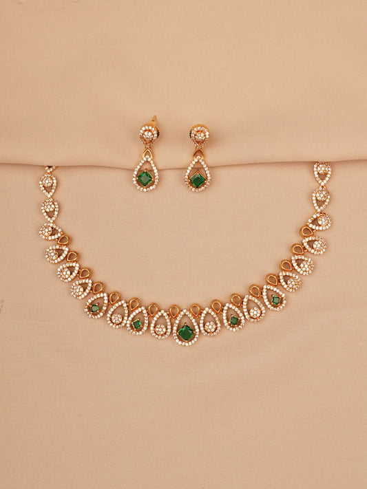Emerald Mirage Teardrop Necklace & Earrings Set