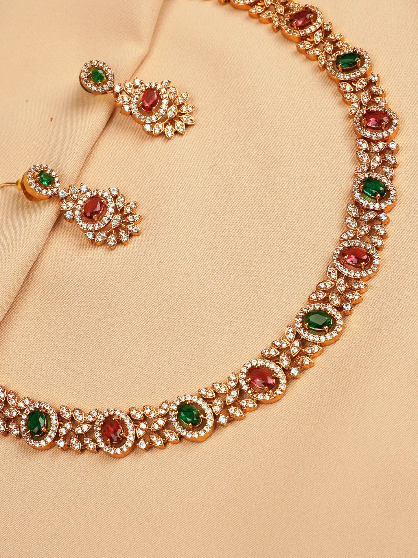 Multicolour Gold Necklace Set
