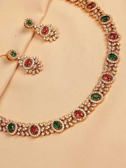 Multicolour Gold Necklace Set
