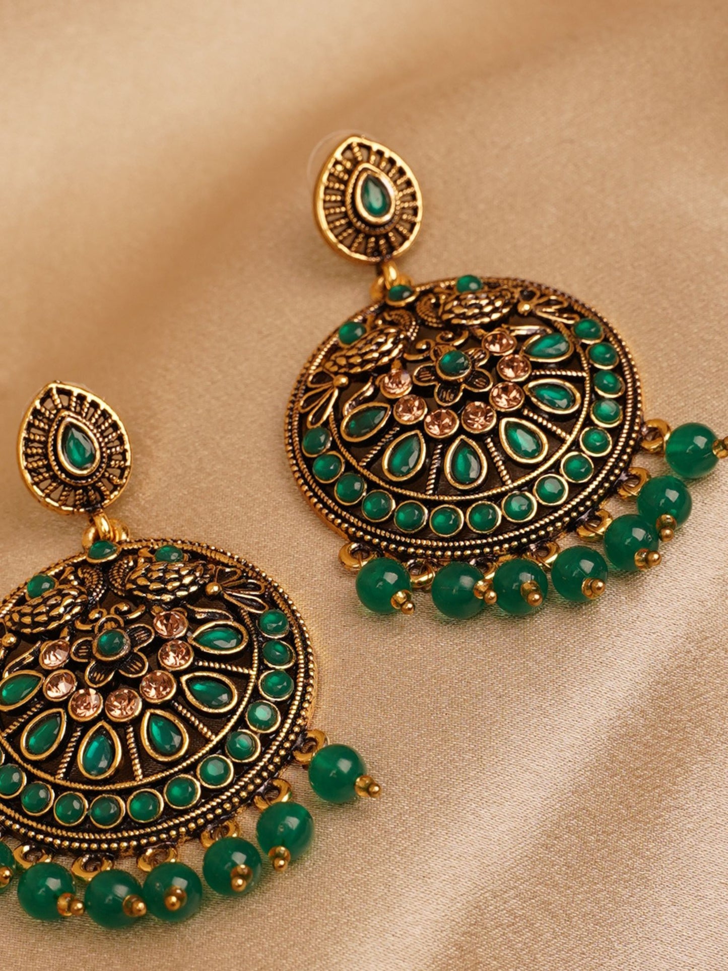 Emerald Noor Chandbali Earrings