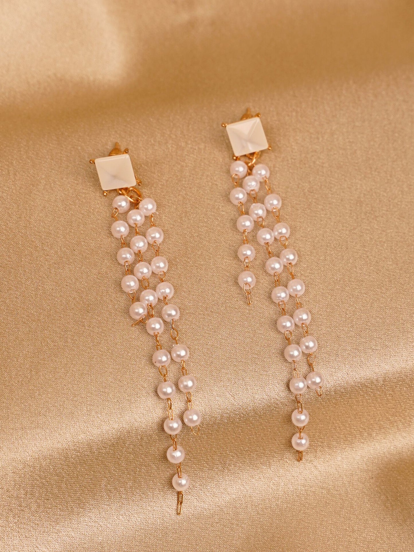 Ivory Pearl Cascade Earrings