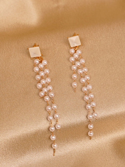 Ivory Pearl Cascade Earrings
