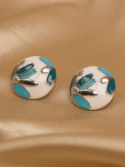 Aqua Meadow Stud Earrings