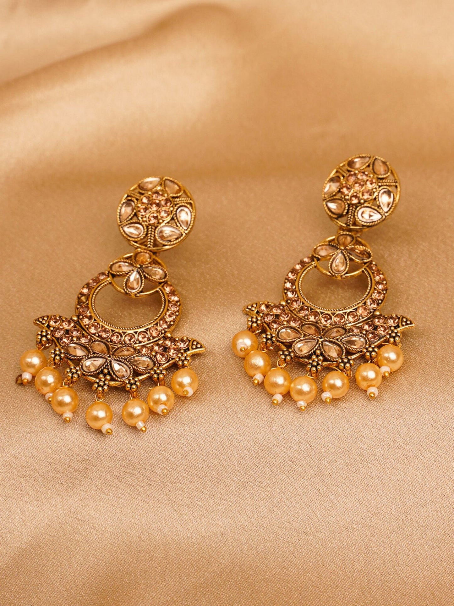 Zaria Pearl Chandbali Earrings