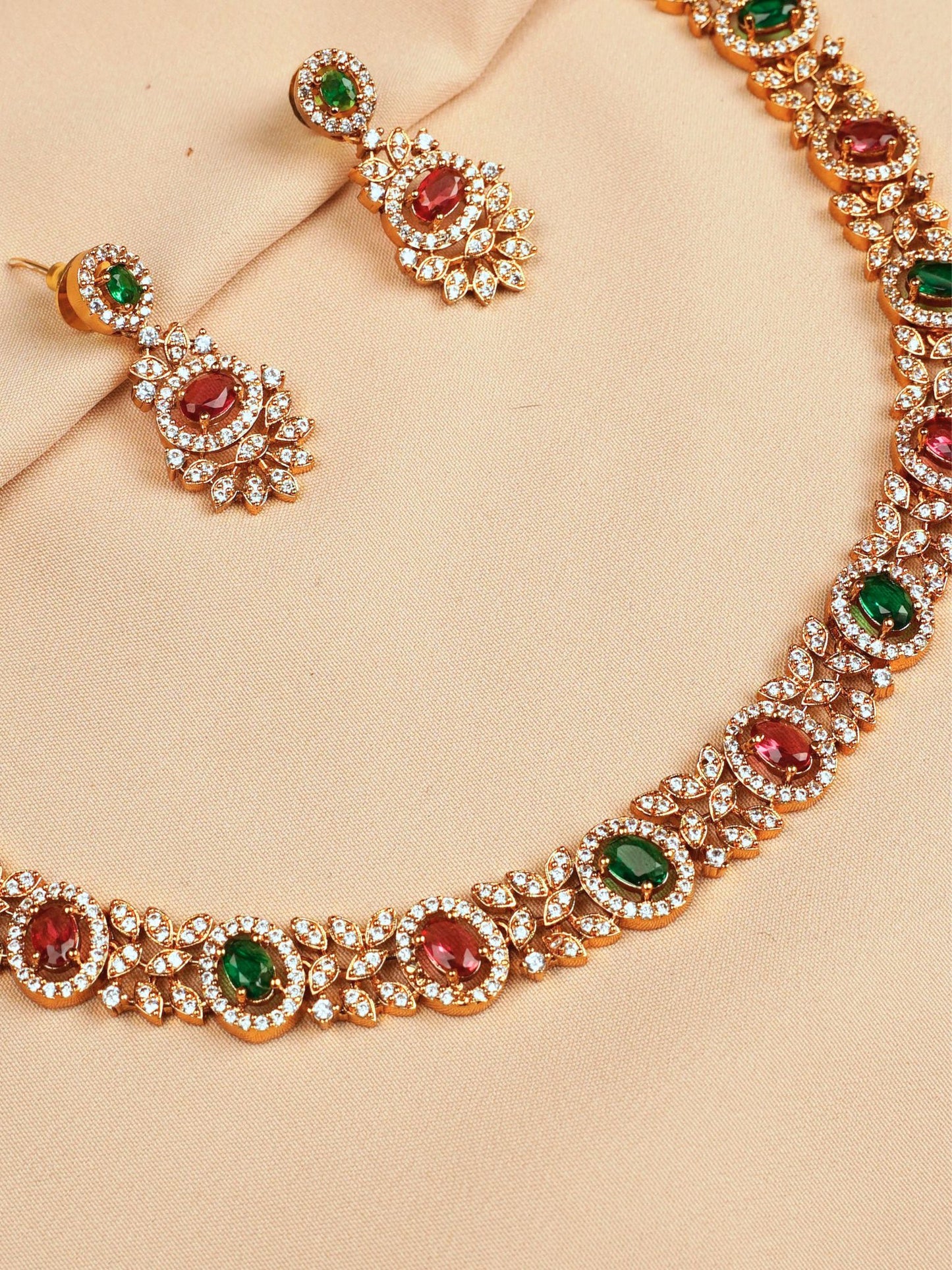 Multicolour Gold Necklace Set