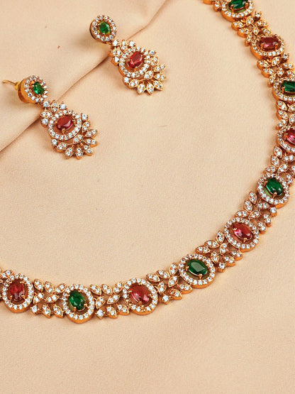 Multicolour Gold Necklace Set