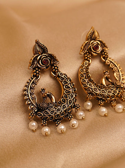 Royal Mayura Chandbali Earrings