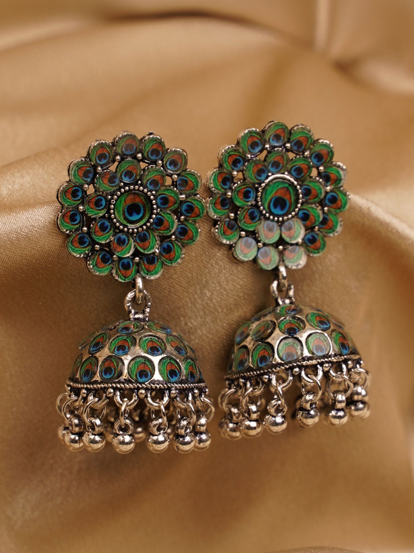 Mayura Peacock Jhumka Earrings