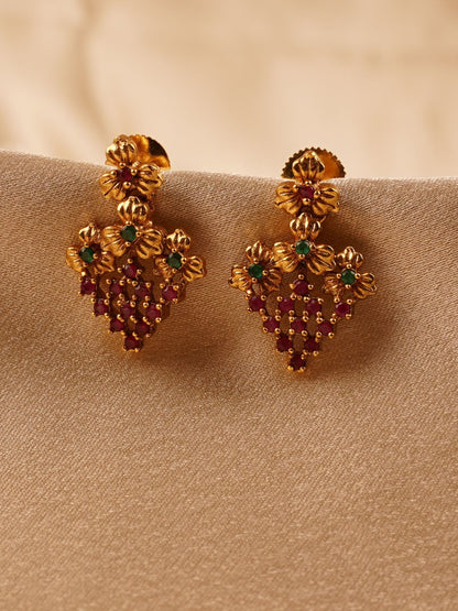 Ruby Bloom Antique Drop Earrings