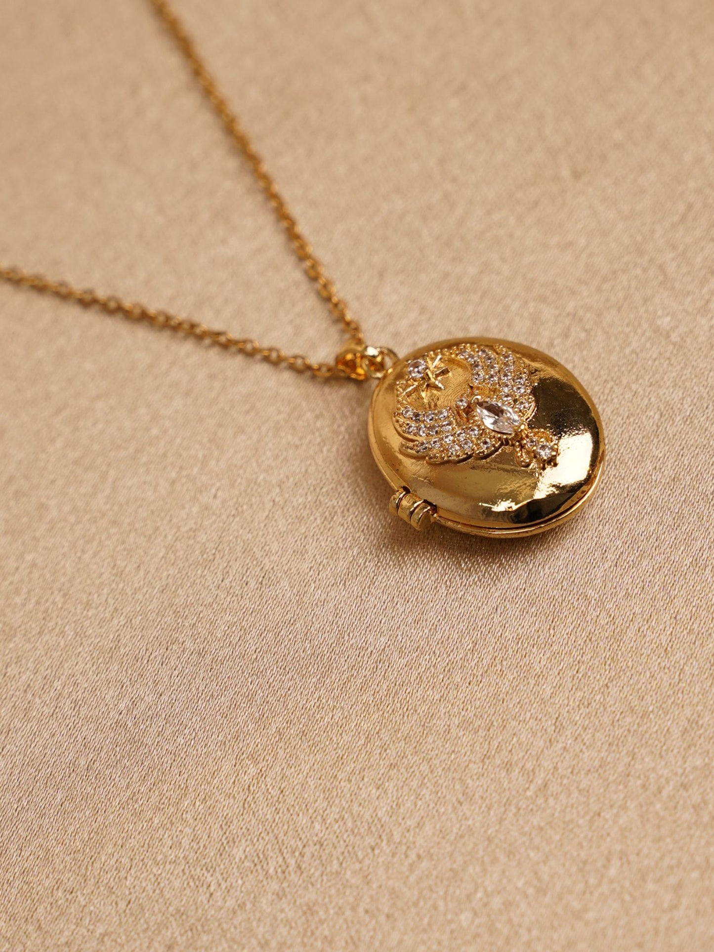 Celestial Heart Locket Necklace