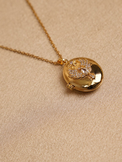 Celestial Heart Locket Necklace