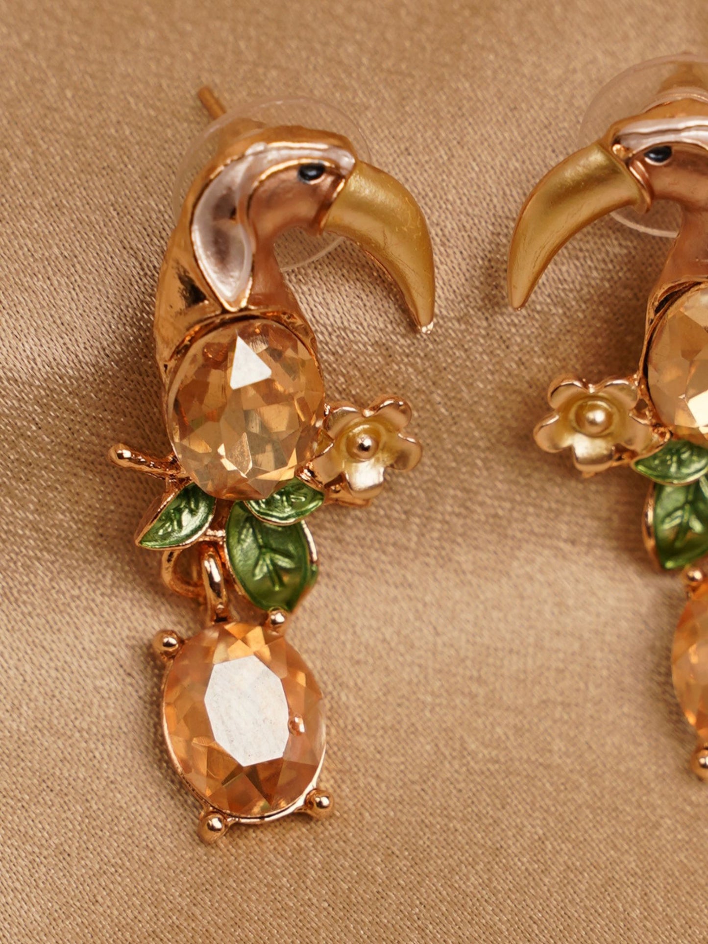 Golden Toucan Drop Earrings