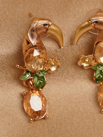 Golden Toucan Drop Earrings