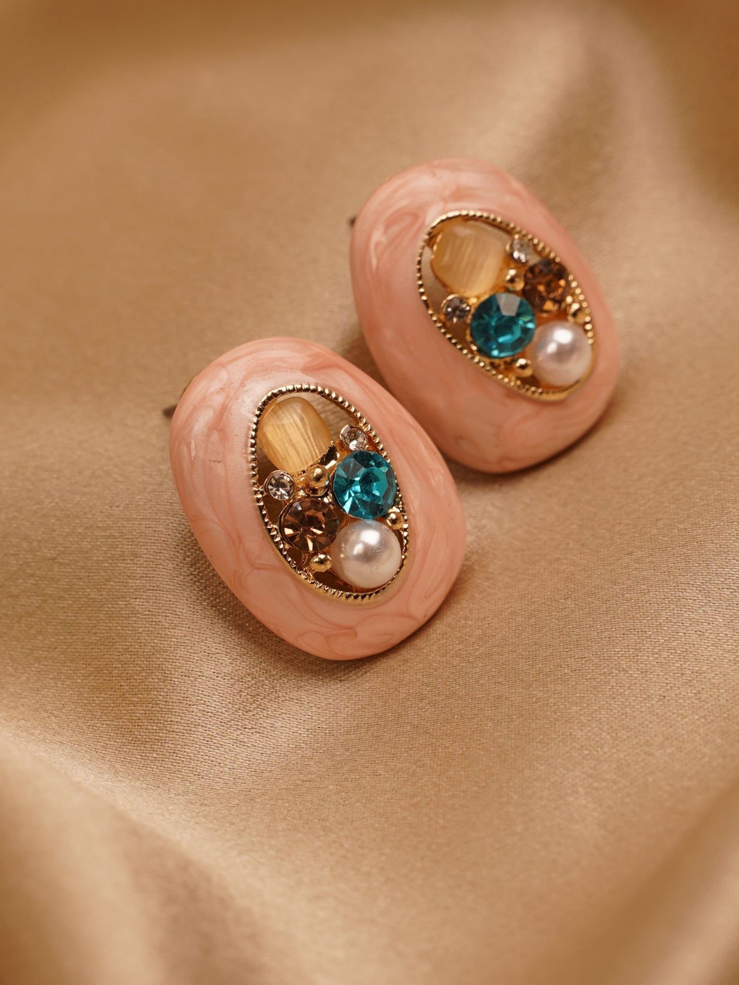 Blush Treasure Statement Studs