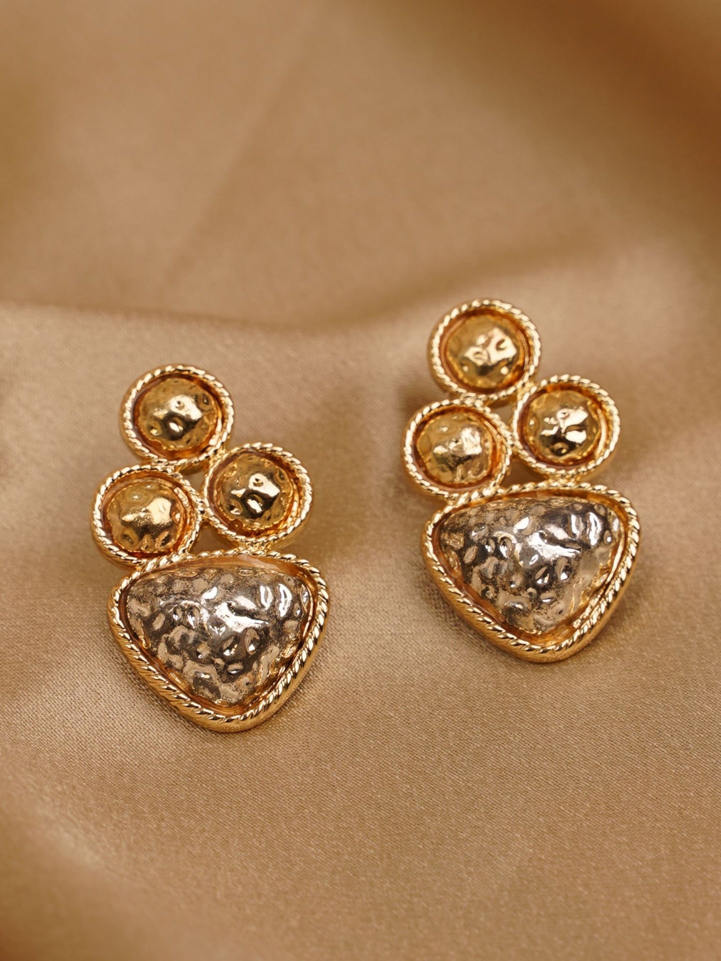 Regal Aura Textured Drop Earrings