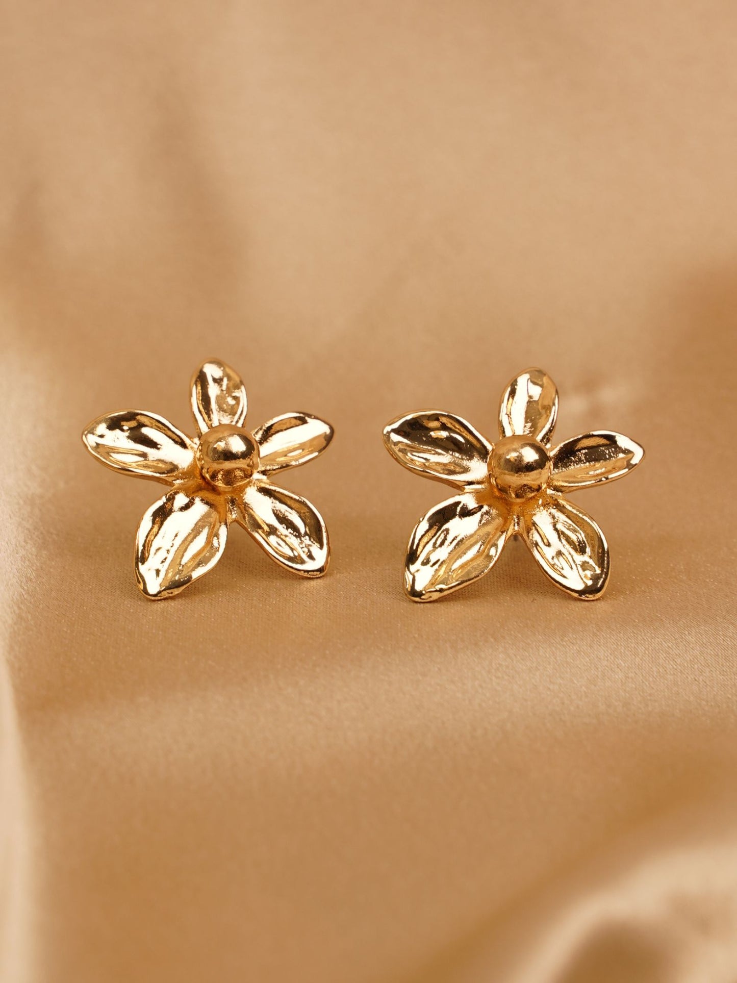 Golden Blossom Stud Earrings