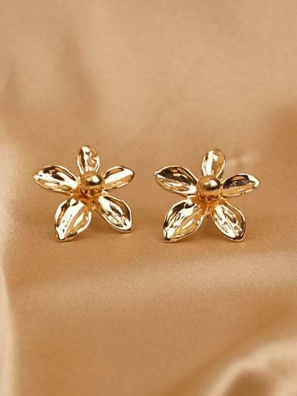 Golden Blossom Stud Earrings