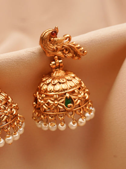 Peacock Temple Jhumkas