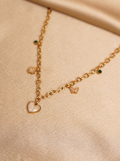 Charm Bloom Heart Necklace