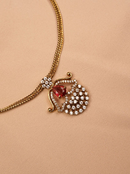 Ruby Peacock Necklace Set