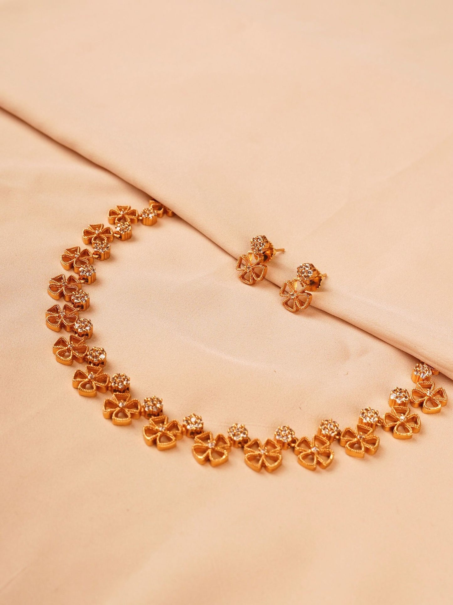 Floral Crystal Necklace Set