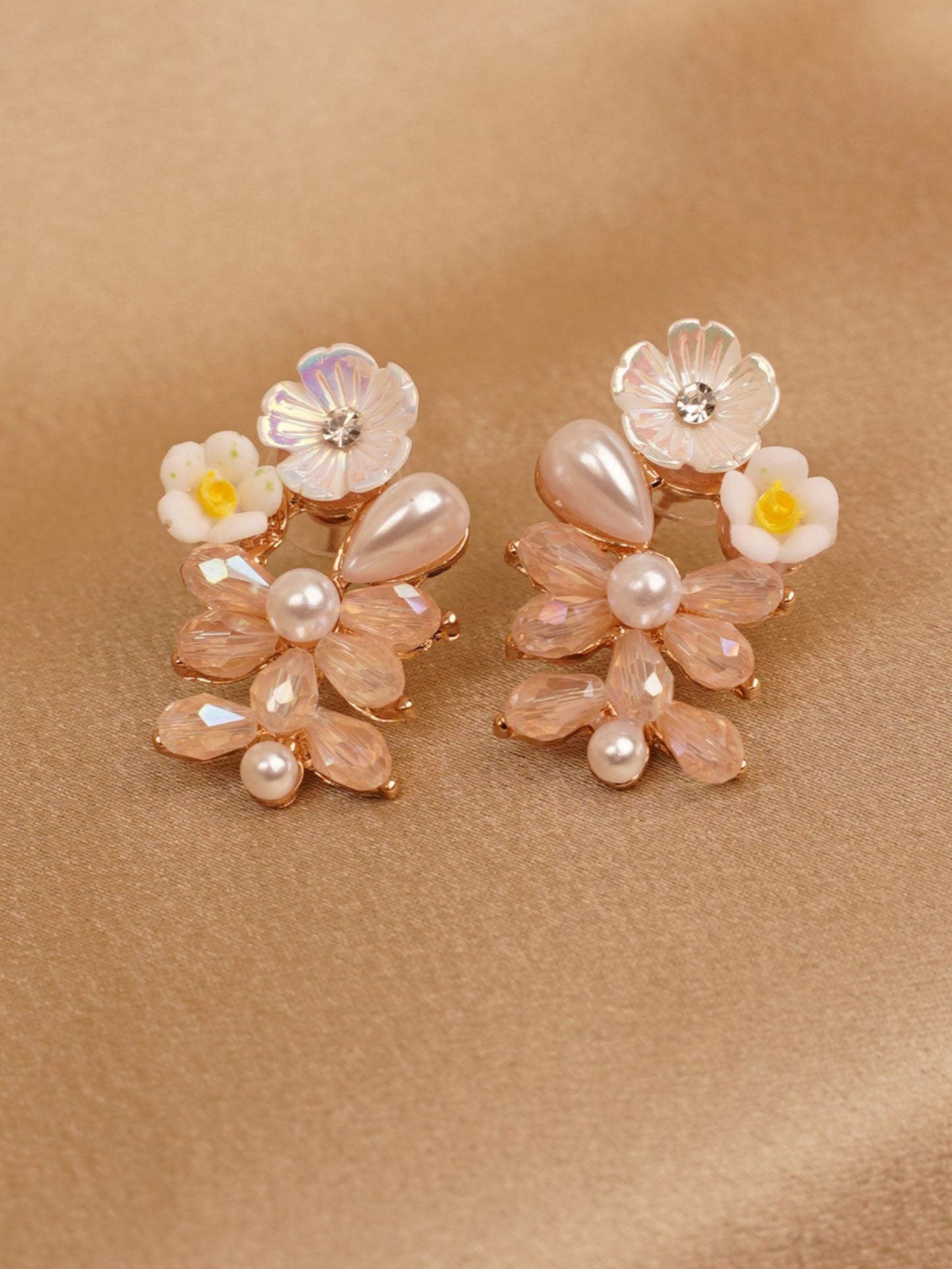 Blush Garden Pearl Drop Earrings