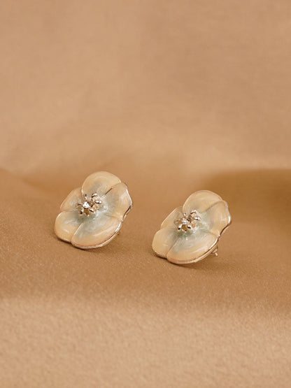 Mist Bloom Floral Stud Earrings