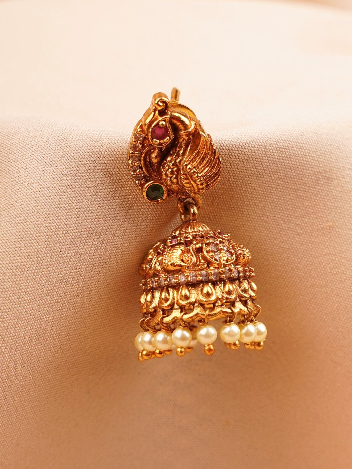 Temple Jhumka Earrings
