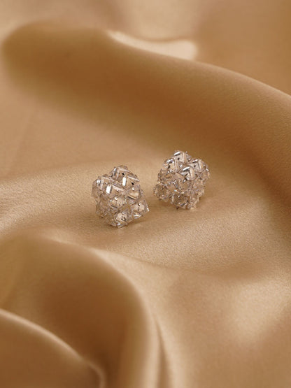 Crystal Cluster Dome Stud Earrings