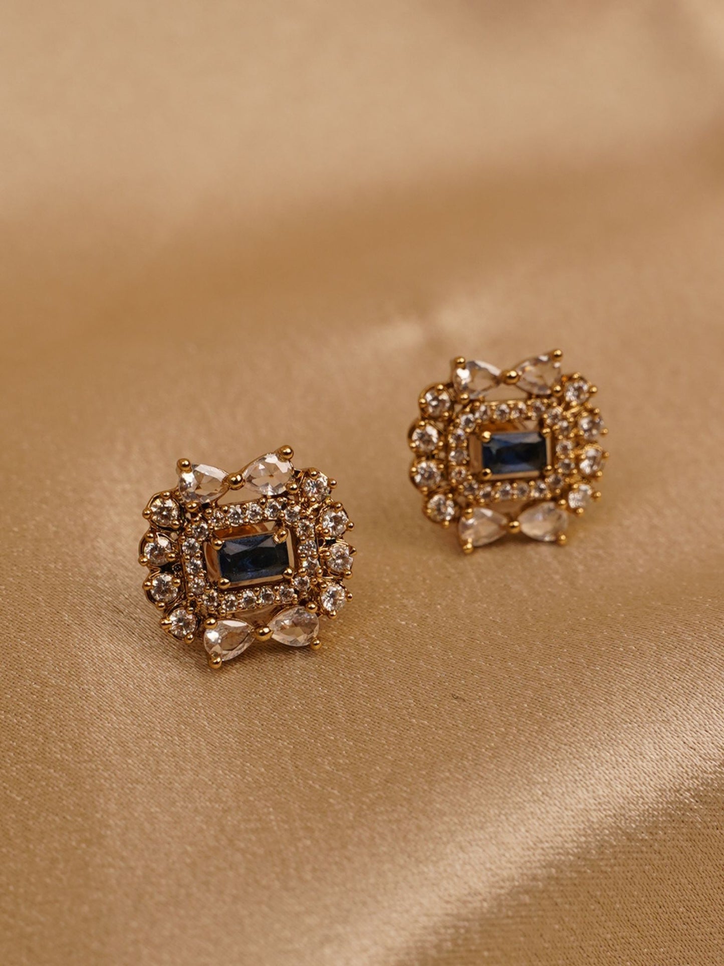 Midnight Regal Square Stud Earrings