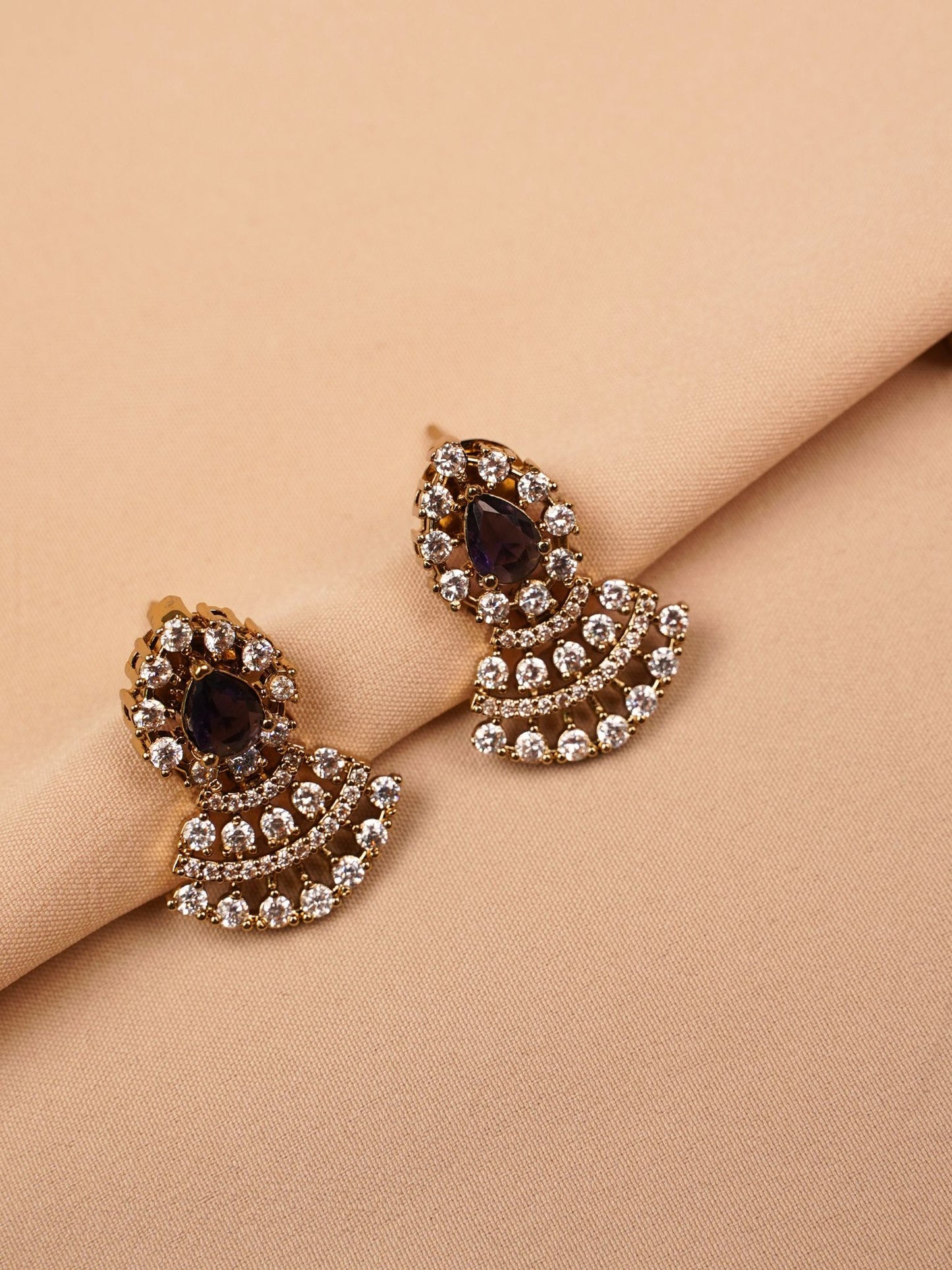 Violet Crystal Floral Necklace Set