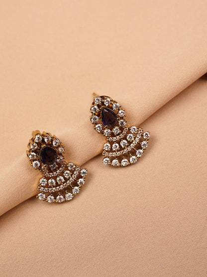 Violet Crystal Floral Necklace Set