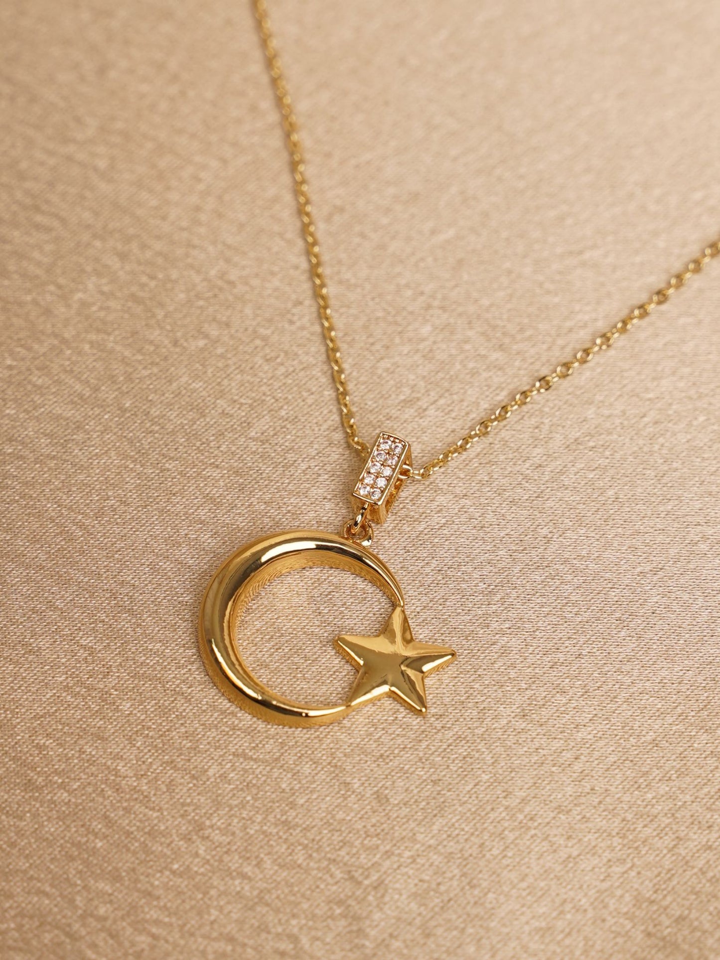 Celeste Moon Star Pendant Necklace
