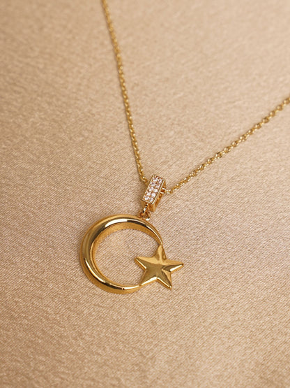 Celeste Moon Star Pendant Necklace