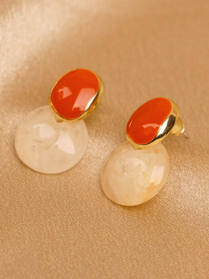 Coral Mist Drop Earrings
