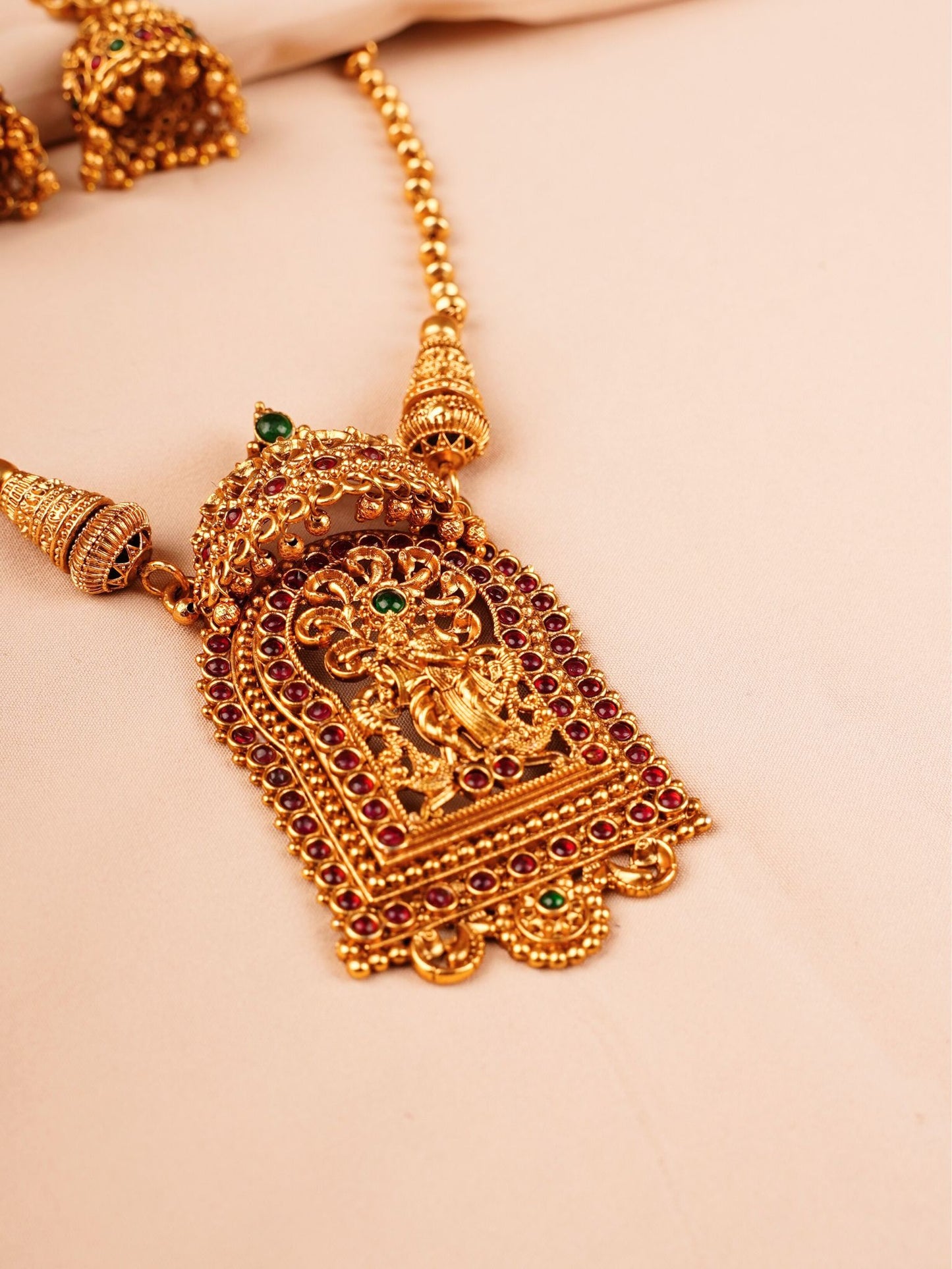 Lord Krishna Temple Necklace Set