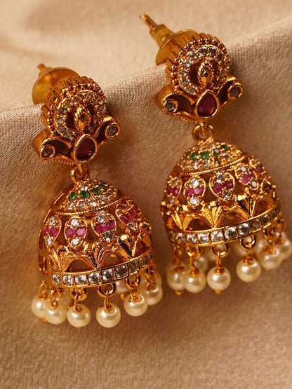 Ruby Lotus Temple Jhumka