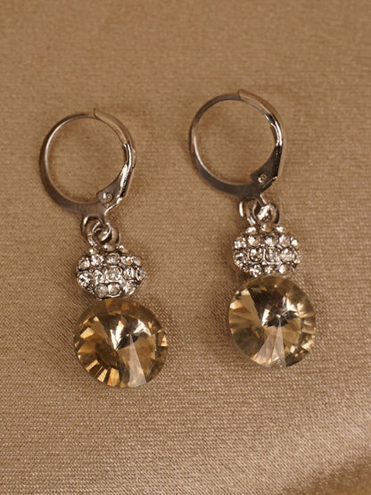 Kaithra Champagne Spark Drop Hoop Earrings